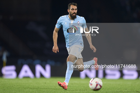 Borja Iglesias of RC Celta de Vigo is in action during the La Liga EA Sports match between RC Celta de Vigo and Getafe CF at Estadio Abanca...