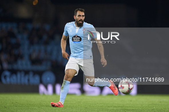 Borja Iglesias of RC Celta de Vigo is in action during the La Liga EA Sports match between RC Celta de Vigo and Getafe CF at Estadio Abanca...