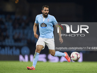 Borja Iglesias of RC Celta de Vigo is in action during the La Liga EA Sports match between RC Celta de Vigo and Getafe CF at Estadio Abanca...