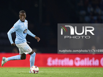 Ilaix Moriba of RC Celta de Vigo is in action during the La Liga EA Sports match between RC Celta de Vigo and Getafe CF at Estadio Abanca Ba...