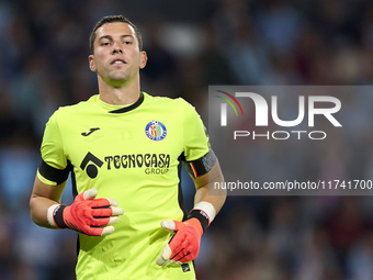 David Soria of Getafe CF looks on during the La Liga EA Sports match between RC Celta de Vigo and Getafe CF at Estadio Abanca Balaidos in Vi...