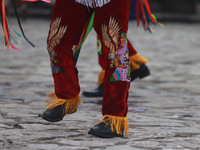 The Voladores of Cuetzalan perform a pre-Hispanic ritual ceremony that involves tying their feet with ropes and launching themselves into th...