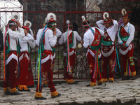 The Voladores of Cuetzalan perform a pre-Hispanic ritual ceremony that involves tying their feet with ropes and launching themselves into th...