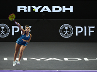 RIYADH, SAUDI ARABIA - NOVEMBER 04: Jasmine Paolini of Italy during her match against Aryna Sabalenka of Belarus  on day 3 of the 2024 WTA F...