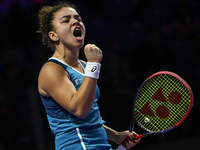 RIYADH, SAUDI ARABIA - NOVEMBER 04: Jasmine Paolini of Italy during her match against Aryna Sabalenka of Belarus  on day 3 of the 2024 WTA F...