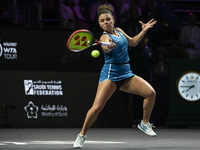 RIYADH, SAUDI ARABIA - NOVEMBER 04: Jasmine Paolini of Italy during her match against Aryna Sabalenka of Belarus  on day 3 of the 2024 WTA F...