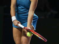 RIYADH, SAUDI ARABIA - NOVEMBER 04: Jasmine Paolini of Italy during her match against Aryna Sabalenka of Belarus  on day 3 of the 2024 WTA F...