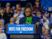 Wisconsin Congresswoman (D-4) Gwen Moore speaks at a campaign rally for Minnesota Governor Tim Walz in Milwaukee, Wisconsin, on november 04,...