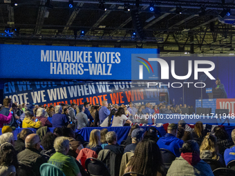 Wisconsin Congresswoman (D-4) Gwen Moore speaks at a campaign rally for Minnesota Governor Tim Walz in Milwaukee, Wisconsin, on november 04,...