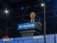 Minnesota Governor and Democratic VP candidate Tim Walz speaks at a campaign event in Milwaukee, Wisconsin, on november 04, 2024. (