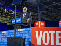 Minnesota Governor and Democratic VP candidate Tim Walz speaks at a campaign event in Milwaukee, Wisconsin, on november 04, 2024. (