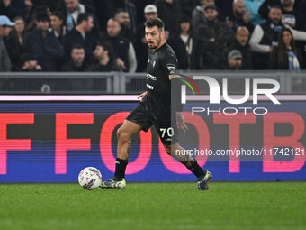 Gianluca Gaetano of Cagliari Calcio is in action during the 11th day of the Serie A Championship between S.S. Lazio and Cagliari Calcio at t...