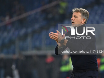 Marco Baroni coaches S.S. Lazio during the 11th day of the Serie A Championship between S.S. Lazio and Cagliari Calcio at the Olympic Stadiu...