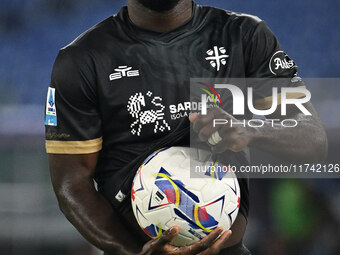 Zito Luvumbo of Cagliari Calcio celebrates after scoring the goal to make it 1-1 during the 11th day of the Serie A Championship between S.S...