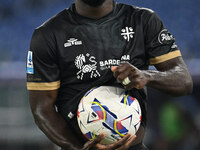 Zito Luvumbo of Cagliari Calcio celebrates after scoring the goal to make it 1-1 during the 11th day of the Serie A Championship between S.S...