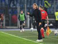 Davide Nicola coaches Cagliari Calcio during the 11th day of the Serie A Championship between S.S. Lazio and Cagliari Calcio at the Olympic...