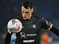 Nadir Zortea of Cagliari Calcio is in action during the 11th day of the Serie A Championship between S.S. Lazio and Cagliari Calcio at the O...