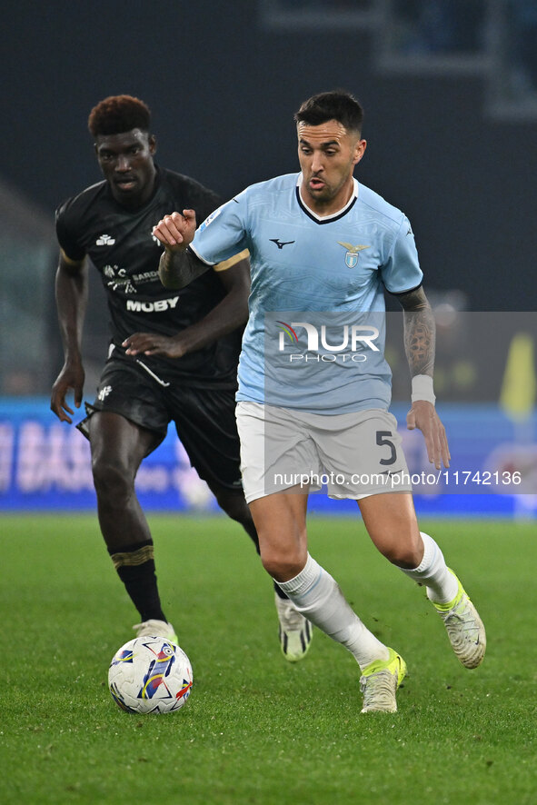 Matias Vecino of S.S. Lazio is in action during the 11th day of the Serie A Championship between S.S. Lazio and Cagliari Calcio at the Olymp...