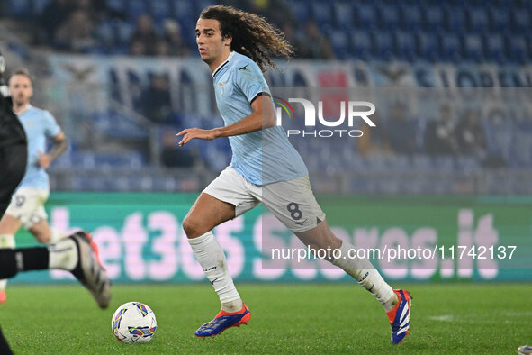 Matteo Guendouzi of S.S. Lazio is in action during the 11th day of the Serie A Championship between S.S. Lazio and Cagliari Calcio at the Ol...