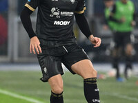 Nadir Zortea of Cagliari Calcio is in action during the 11th day of the Serie A Championship between S.S. Lazio and Cagliari Calcio at the O...