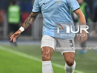 Luca Pellegrini of S.S. Lazio is in action during the 11th day of the Serie A Championship between S.S. Lazio and Cagliari Calcio at the Oly...