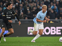 Tommaso Augello of Cagliari Calcio and Gustav Isaksen of S.S. Lazio are in action during the 11th day of the Serie A Championship between S....