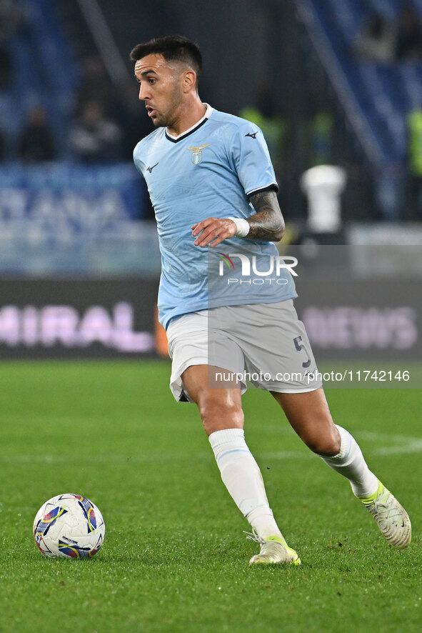 Matias Vecino of S.S. Lazio is in action during the 11th day of the Serie A Championship between S.S. Lazio and Cagliari Calcio at the Olymp...