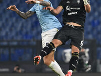 Matias Vecino of S.S. Lazio and Roberto Piccoli of Cagliari Calcio are in action during the 11th day of the Serie A Championship between S.S...