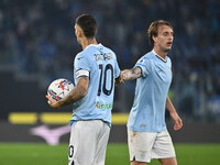 Mattia Zaccagni of S.S. Lazio and Nicolo Rovella of S.S. Lazio are in action during the 11th day of the Serie A Championship between S.S. La...