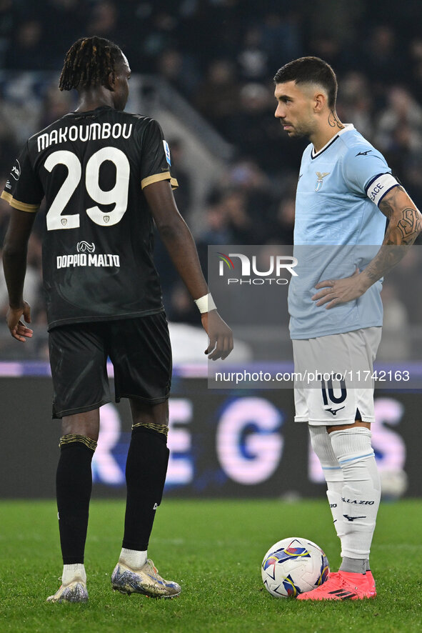 Mattia Zaccagni of S.S. Lazio is in action during the 11th day of the Serie A Championship between S.S. Lazio and Cagliari Calcio at the Oly...