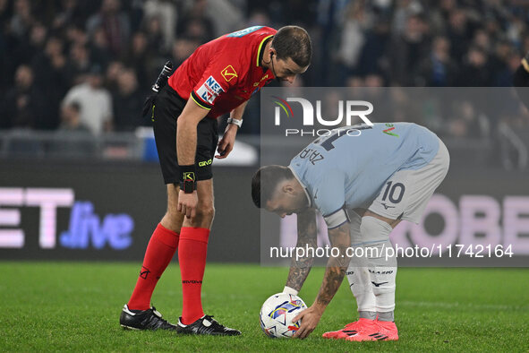 Mattia Zaccagni of S.S. Lazio is in action during the 11th day of the Serie A Championship between S.S. Lazio and Cagliari Calcio at the Oly...