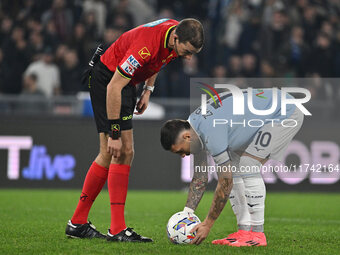 Mattia Zaccagni of S.S. Lazio is in action during the 11th day of the Serie A Championship between S.S. Lazio and Cagliari Calcio at the Oly...