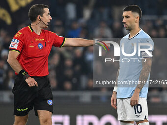 Mattia Zaccagni of S.S. Lazio is in action during the 11th day of the Serie A Championship between S.S. Lazio and Cagliari Calcio at the Oly...