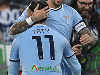 Mattia Zaccagni of S.S. Lazio celebrates after scoring the goal of 2-1 during the 11th day of the Serie A Championship between S.S. Lazio an...