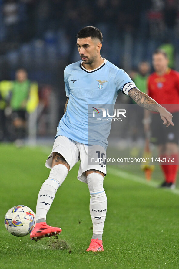 Mattia Zaccagni of S.S. Lazio is in action during the 11th day of the Serie A Championship between S.S. Lazio and Cagliari Calcio at the Oly...