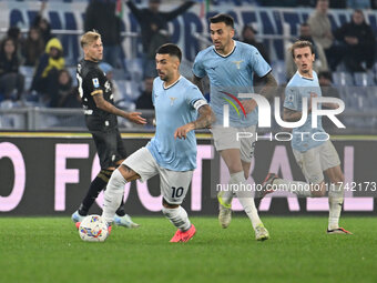 Mattia Zaccagni of S.S. Lazio is in action during the 11th day of the Serie A Championship between S.S. Lazio and Cagliari Calcio at the Oly...