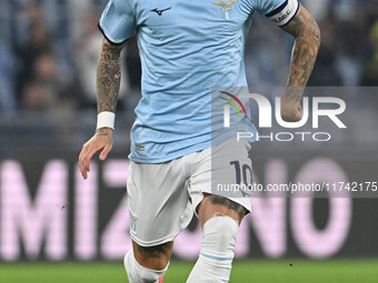 Mattia Zaccagni of S.S. Lazio is in action during the 11th day of the Serie A Championship between S.S. Lazio and Cagliari Calcio at the Oly...