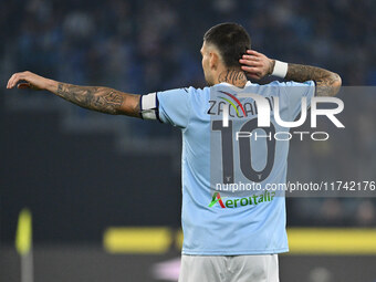 Mattia Zaccagni of S.S. Lazio is in action during the 11th day of the Serie A Championship between S.S. Lazio and Cagliari Calcio at the Oly...