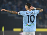 Mattia Zaccagni of S.S. Lazio is in action during the 11th day of the Serie A Championship between S.S. Lazio and Cagliari Calcio at the Oly...