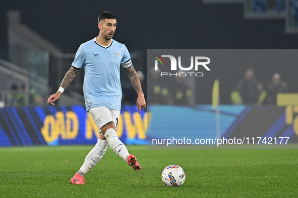 Mattia Zaccagni of S.S. Lazio is in action during the 11th day of the Serie A Championship between S.S. Lazio and Cagliari Calcio at the Oly...