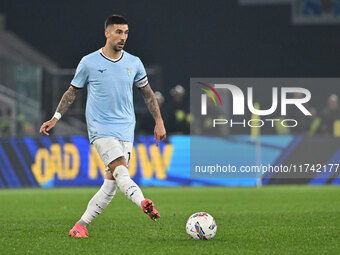 Mattia Zaccagni of S.S. Lazio is in action during the 11th day of the Serie A Championship between S.S. Lazio and Cagliari Calcio at the Oly...