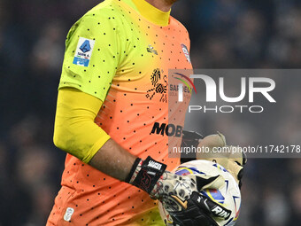 Simone Scuffet of Cagliari Calcio is in action during the 11th day of the Serie A Championship between S.S. Lazio and Cagliari Calcio at the...