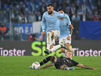 Valentin Castellanos of S.S. Lazio and Mattia Felici of Cagliari Calcio are in action during the 11th day of the Serie A Championship betwee...