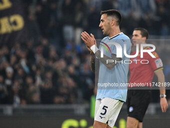 Matias Vecino of S.S. Lazio participates in the 11th day of the Serie A Championship between S.S. Lazio and Cagliari Calcio at the Olympic S...