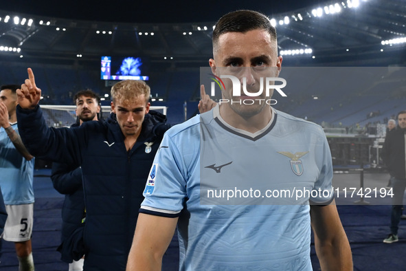 Adam Marusic of S.S. Lazio participates in the 11th day of the Serie A Championship between S.S. Lazio and Cagliari Calcio at the Olympic St...