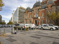 Police cars in Washington DC, United States, on November 4, 2024, ahead of the Presidential Election. (