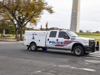 Police cars in Washington DC, United States, on November 4, 2024, ahead of the Presidential Election. (