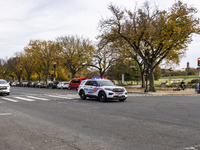 Police cars in Washington DC, United States, on November 4, 2024, ahead of the Presidential Election. (