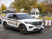 Police cars in Washington DC, United States, on November 4, 2024, ahead of the Presidential Election. (