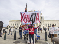 A protest takes place outside the US Supreme Court in Washington DC, United States, on November 4, 2024, ahead of the Presidential Election....